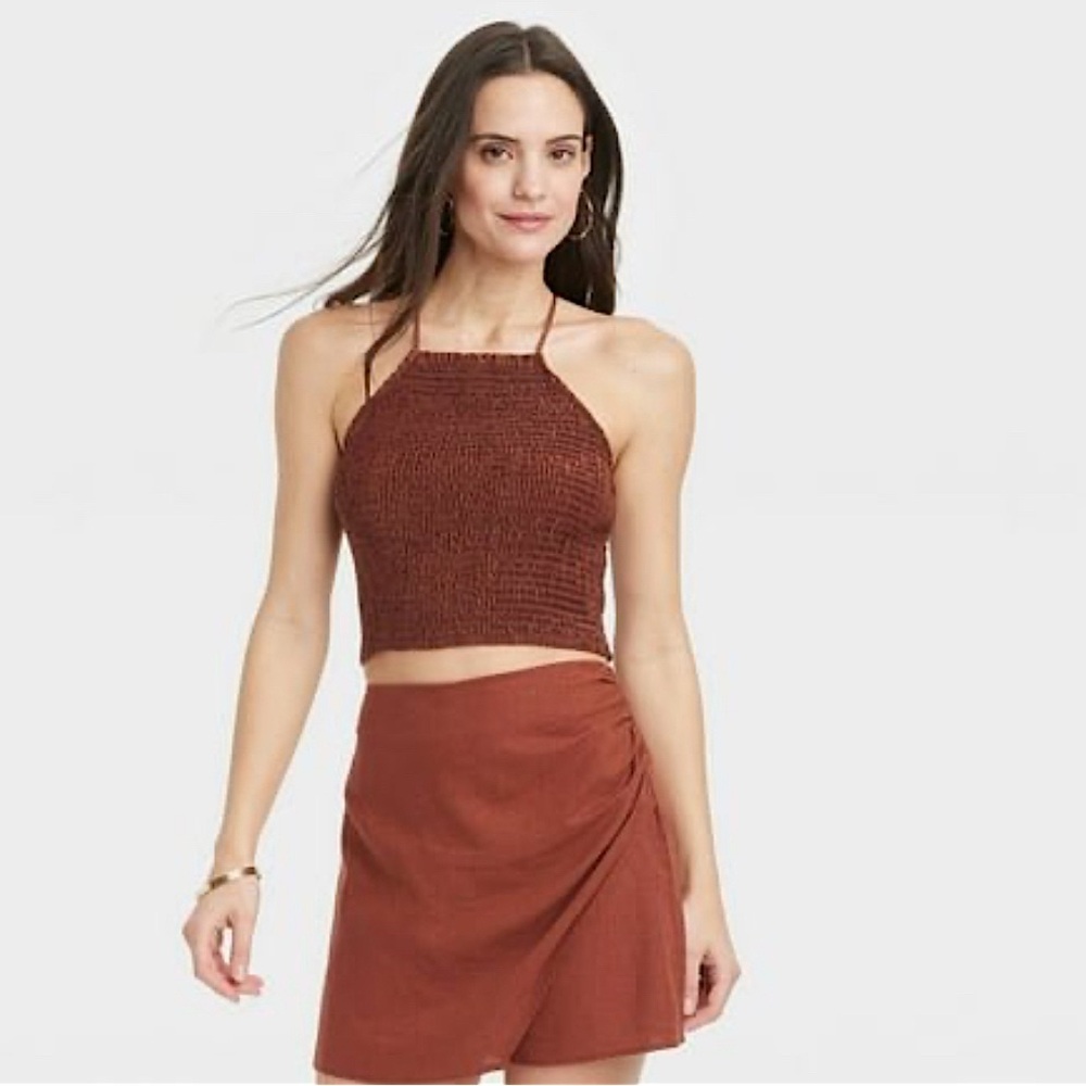A New Day Brown Smocked Tank Top, Size XXL - NWT